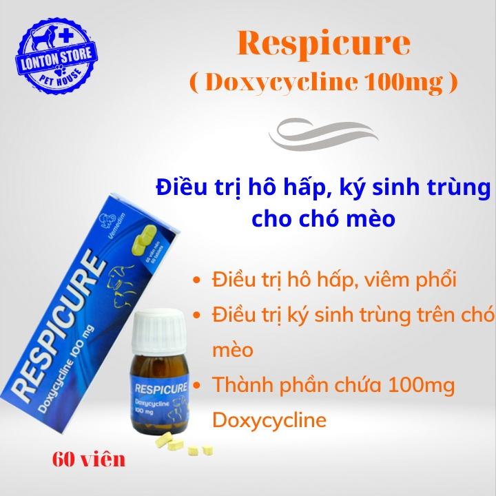 Viên uống Respicure - Giải quyết hết hô hấp, ký sinh trùng máu ở chó mèo, lọ 60 viên Vemedim & Lonton store