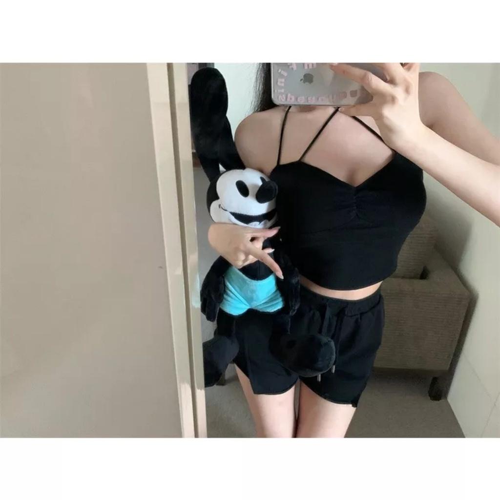 Bộ 3 Món Nữ Áo Croptop Dài Tay WEEKEND Kèm Áo Bra Mút Ngực Quần Đùi