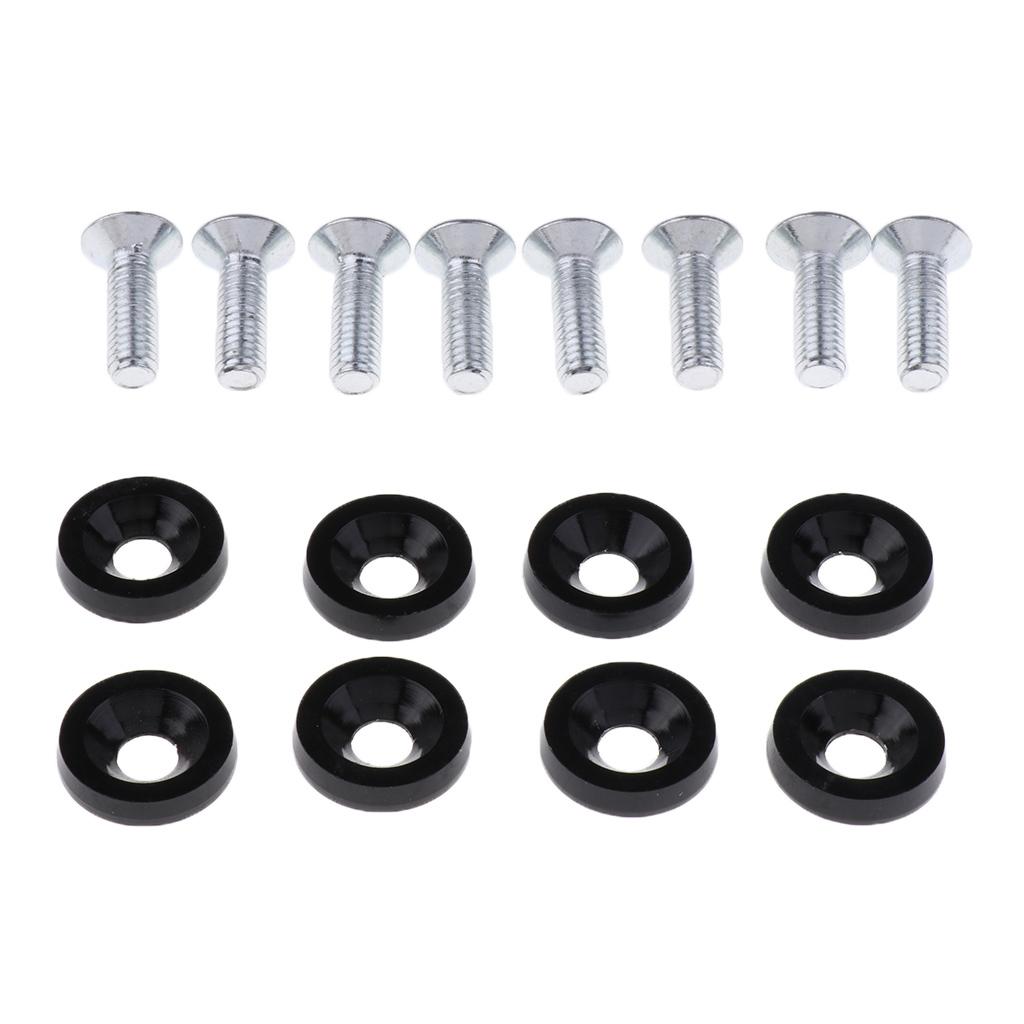 8 Sets M6 Bumper Washer Bolt Engine Bay Screw Kit CNC Billet Aluminum Red