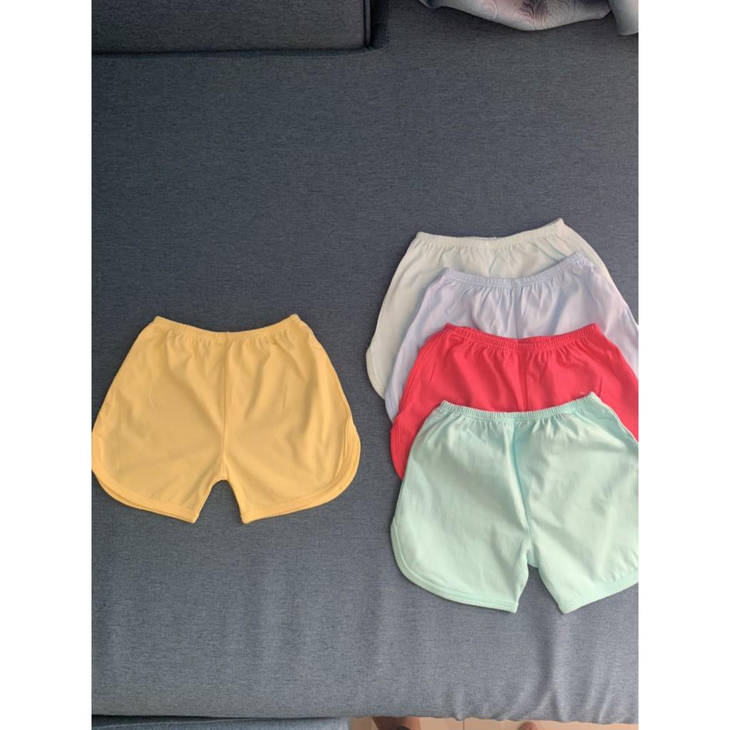 Quần đùi màu sơ sinh cho bé trai và bé gái cotton 100%