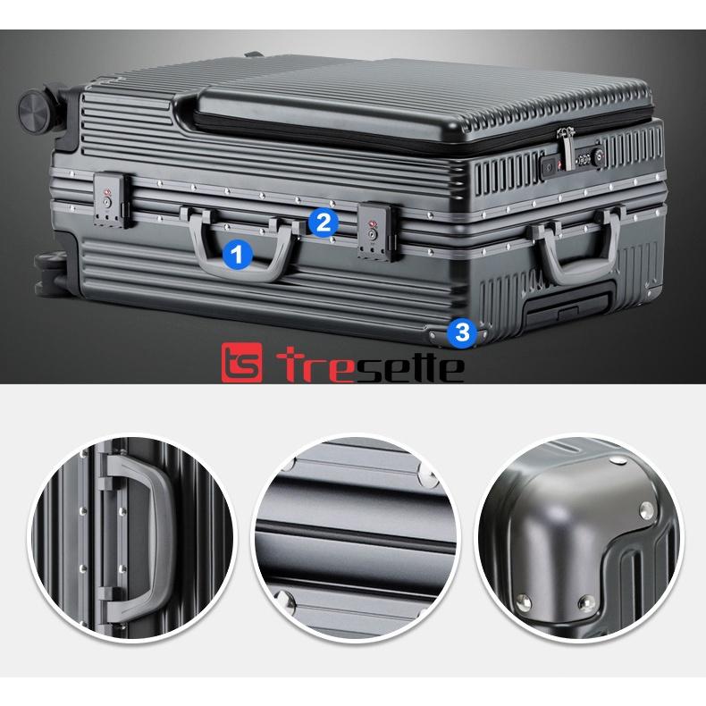 Vali khóa sập cao cấp nhập khẩu Hàn Quốc Tresette 2902 Có Ngăn Đựng Latop Cổng Sạc USB