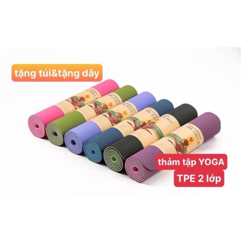 Thảm tập YOGA Chống trượt, Thảm tập GYM tại nhà tập thể dục. Chất liệu tpe 2 lớp chống trơn tuyệt đối