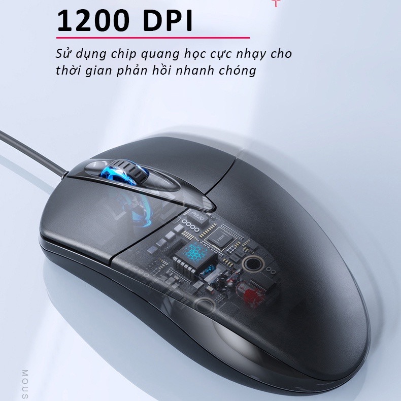 Chuột máy tính có dây văn phòng gaming TEKKIN G2 giá rẻ DPI 1200 chơi game cho laptop - hàng chính hãng