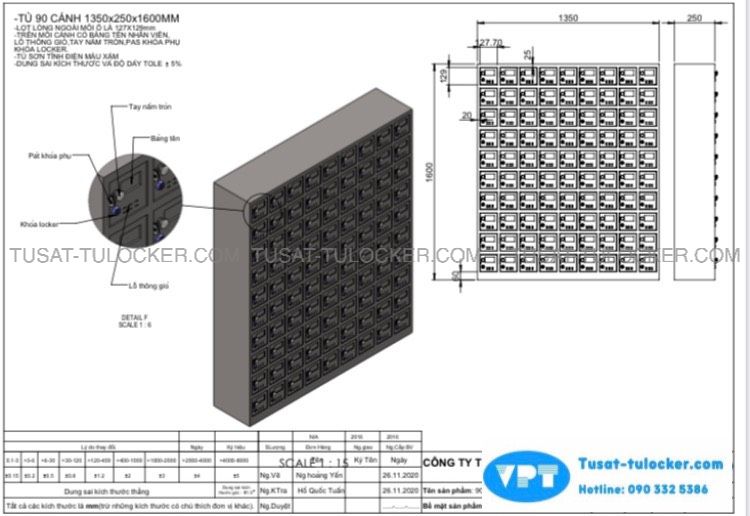 Tủ Locker 90 Ngăn Để Điện Thoại VPT-90ĐT, Tủ Sắt Để Điện Thoại