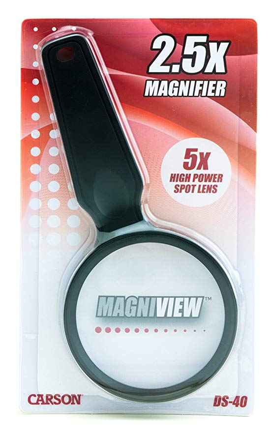 Kính lúp cầm tay Carson MagniView DS-40 2.5x(5x) - Hàng chính hãng