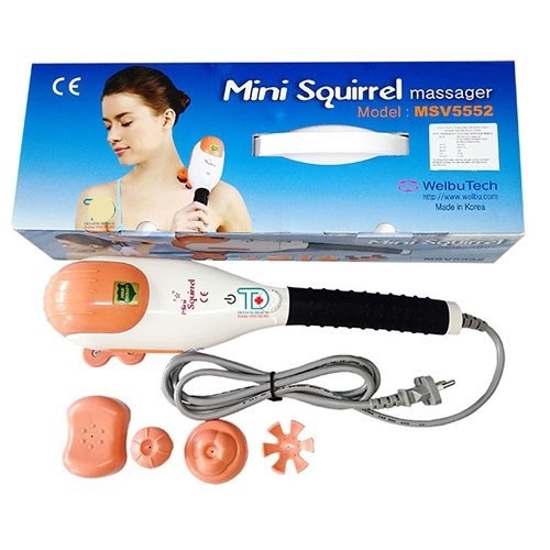 Máy Massage toàn thân cầm tay Hàn Quốc Mini Squirrel - 5 đầu chức năng - Mini Squirrel ( made in Korea)