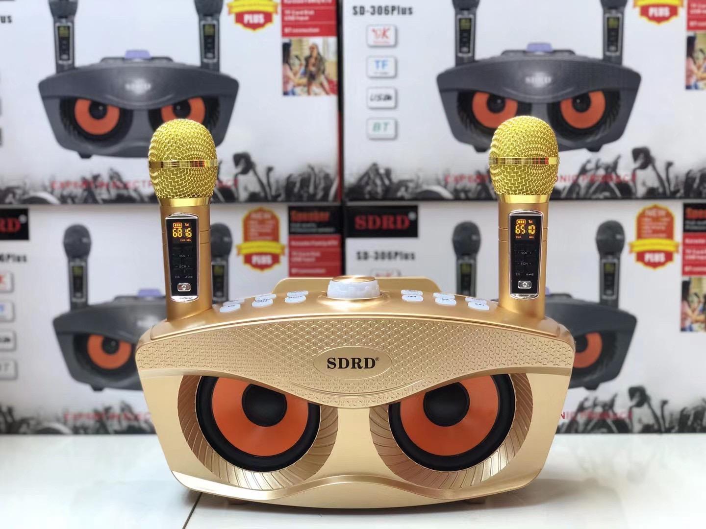 30W Cú Card Âm Thanh Boombox Có Micro Không Dây Ngoài Trời Loa Bluetooth Di Động Tất Cả Trong Một Kép Karaoke KTV Nhà Color: SD306plus Gold