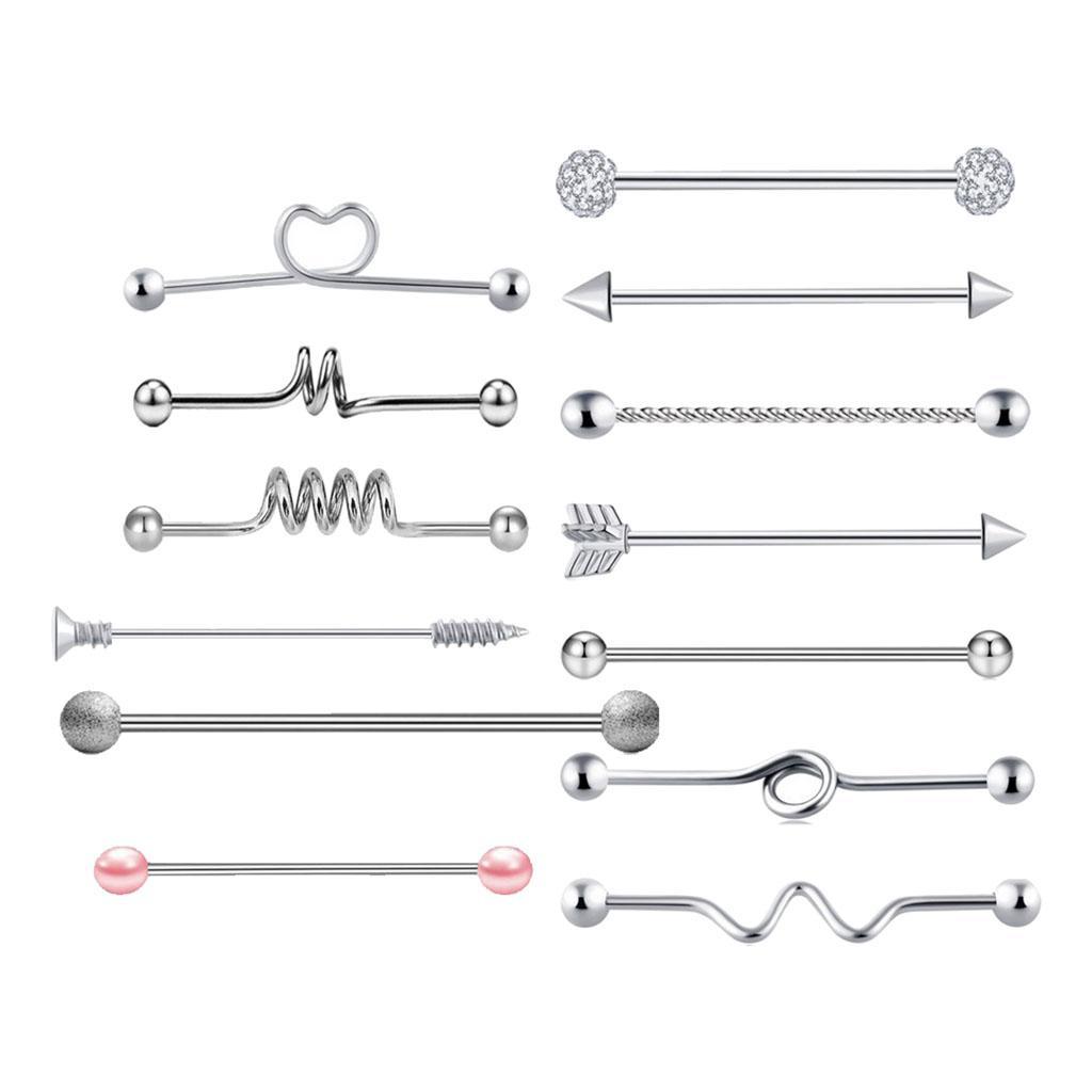 Stainless Steel Industrial Barbell Earrings