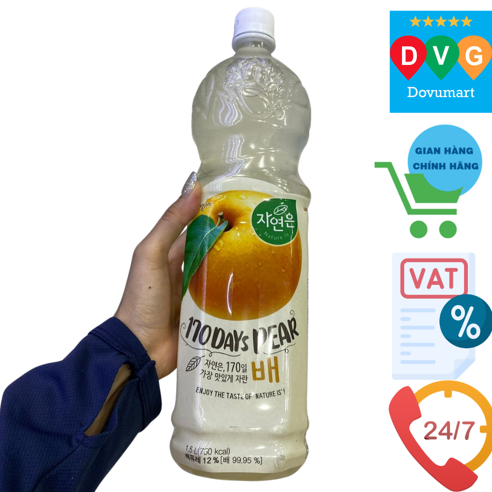 Nước Lê Tự Nhiên Woongjin Hàn Quốc Chai 1.5L / 웅진) 자연은배 1.5L