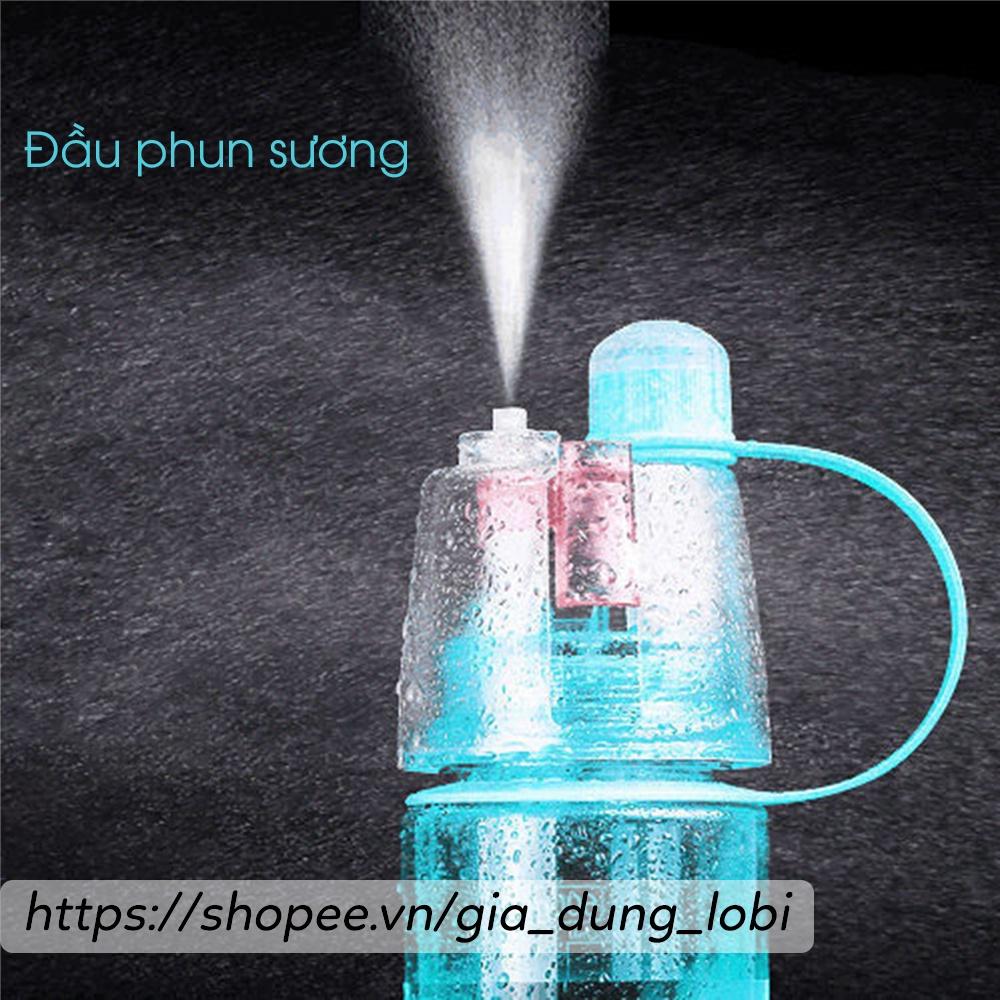 Bình nước phun sương thể thao 600ml Bình đựng nước có vòi xịt phun nước