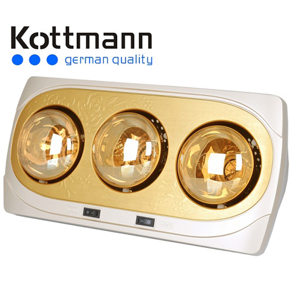 Đèn sưởi Hans Kottmann 3 bóng vàng K3BH - Hàng chính hãng