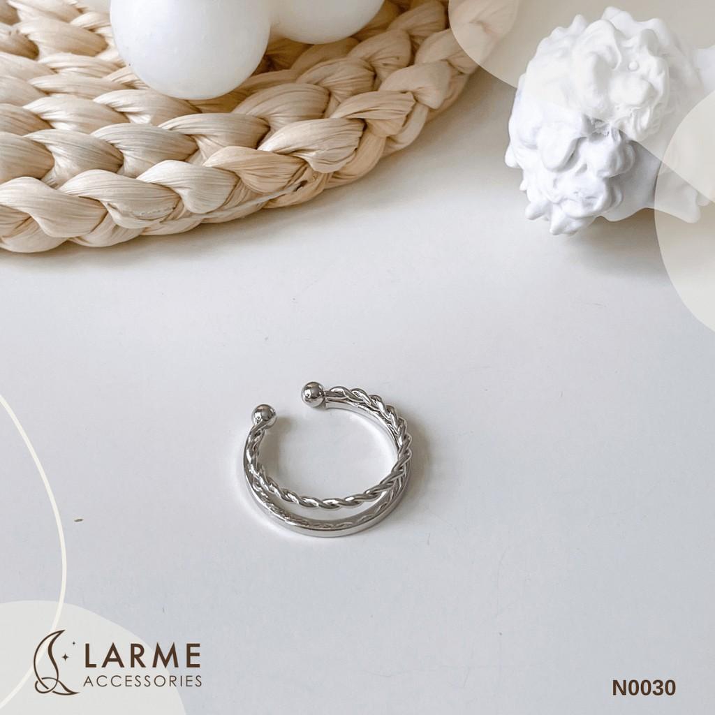 Nhẫn basic mạ vàng, bac thiết kế đơn giản trang nhã larme accessories - N0030