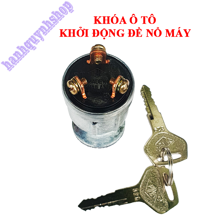 Ổ khóa ô tô máy công trình 3 chân, khóa khởi động đề nổ loại đẹp