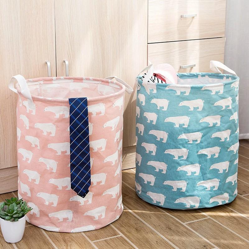 Sọt vải đựng đồ quần áo, giỏ vải tròn đựng đồ chơi trẻ em chất liệu chống thấm 88088