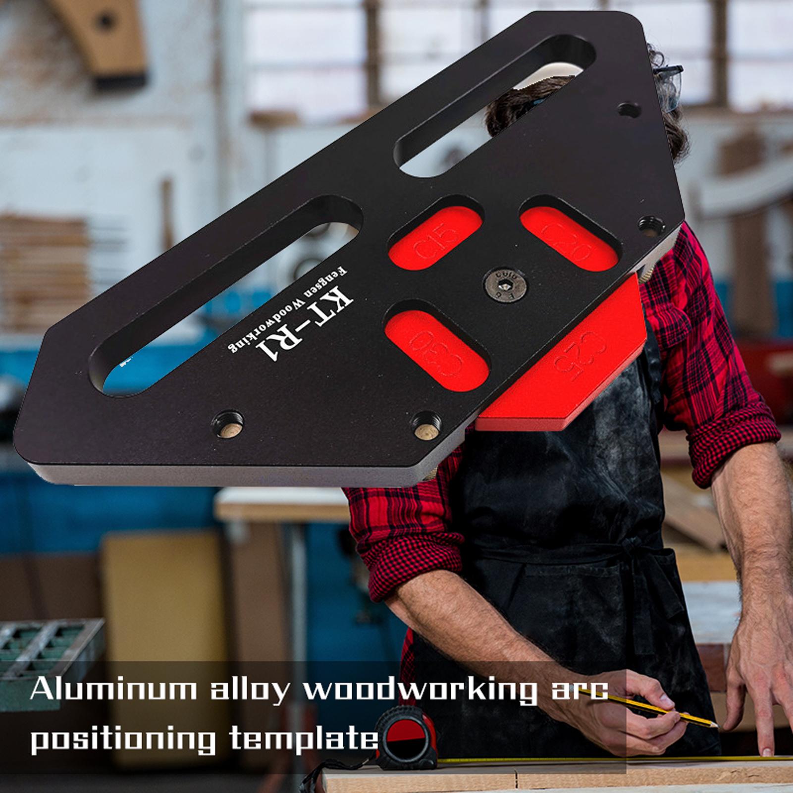 KT-R1 Aluminum Alloy Wood Working Circular Panel Template Quick Fixture Positioning Woodworking Angle of Fillet R Arc