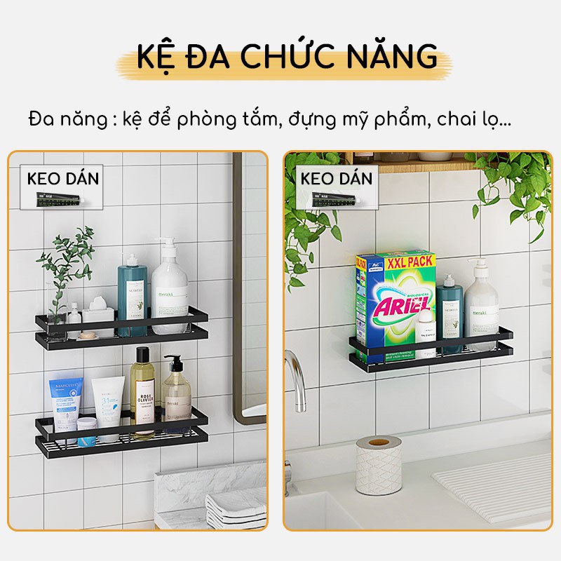 Giá để gia vị  dán tường gạch men, Giá để đồ, Kệ để gia vị nhà bếp không cần khoan vít chắc chắn đa năng