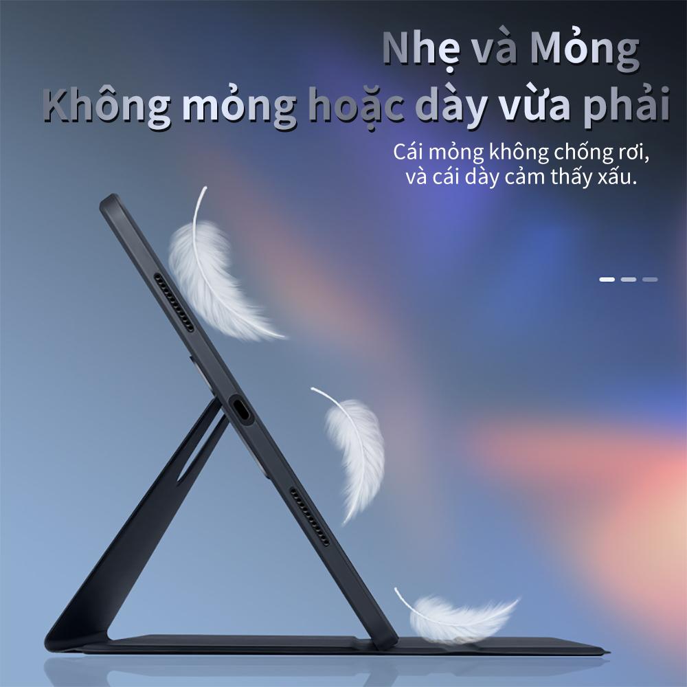 Bao da ipad GOOJODOQ ốp lưng cho Air 4/5 Pro 11 10th 9th 8th 7th Gen với Giá đỡ bút chì Xoay 360 độ