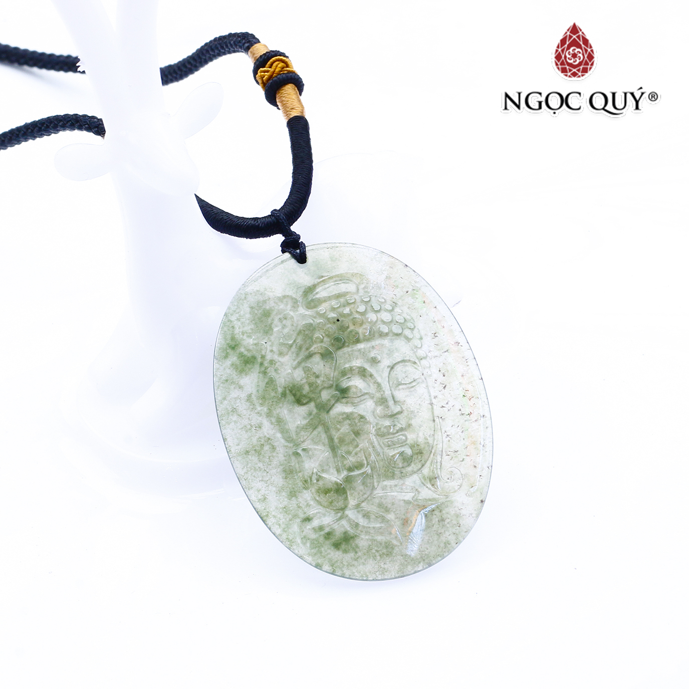 Mặt dây chuyền hình phật tổ đá chalcedony mệnh hỏa, mộc - Ngọc Quý Gemstones