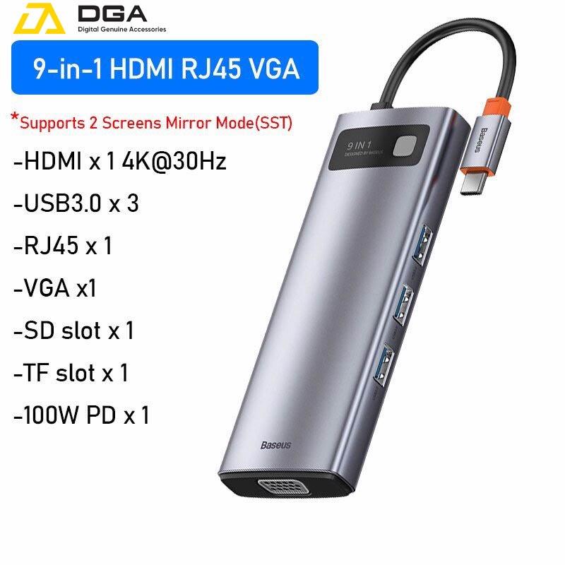 Hub chuyển đa năng Baseus Metal Gleam Series Multifunctional Docking Station - Hàng chính hãng