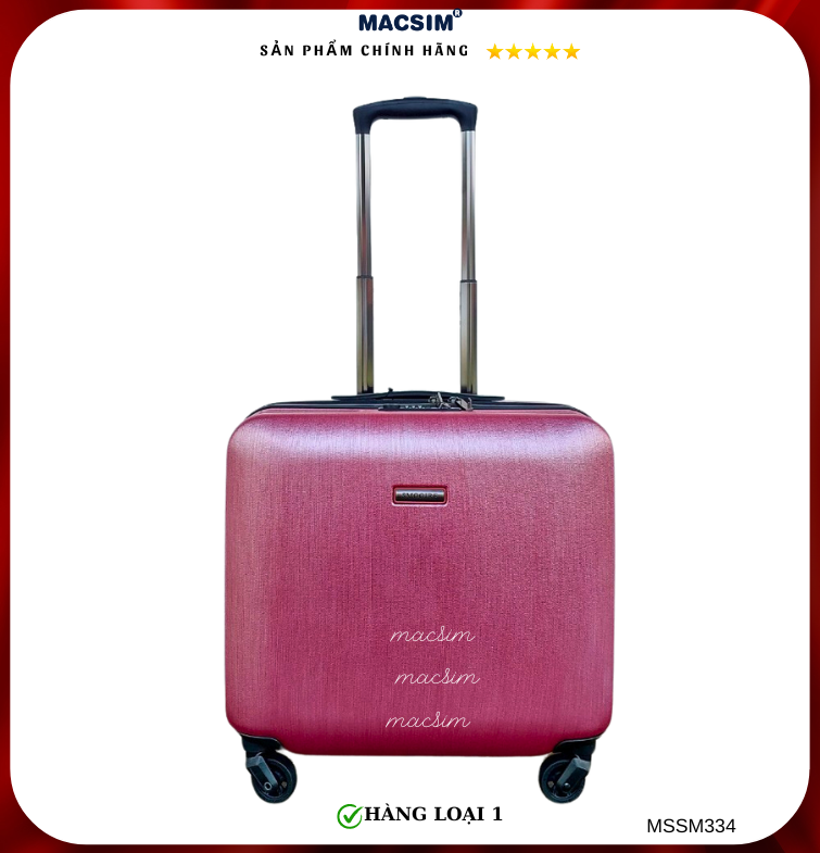 Vali cao cấp Macsim Smooire MSSM334 cỡ 16 inch màu hồng - Hàng loại 1