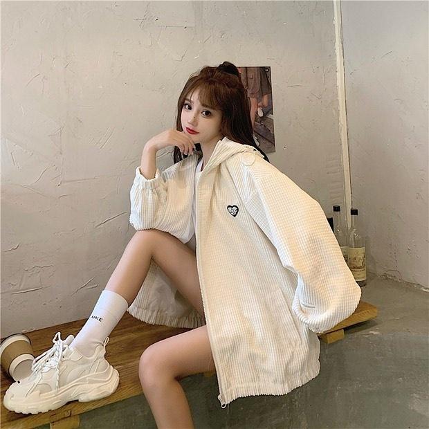 Áo Khoác Dây Kéo VIGO Jacket Vải Nhung Nổi Form Rộng Ulzzang Unisex