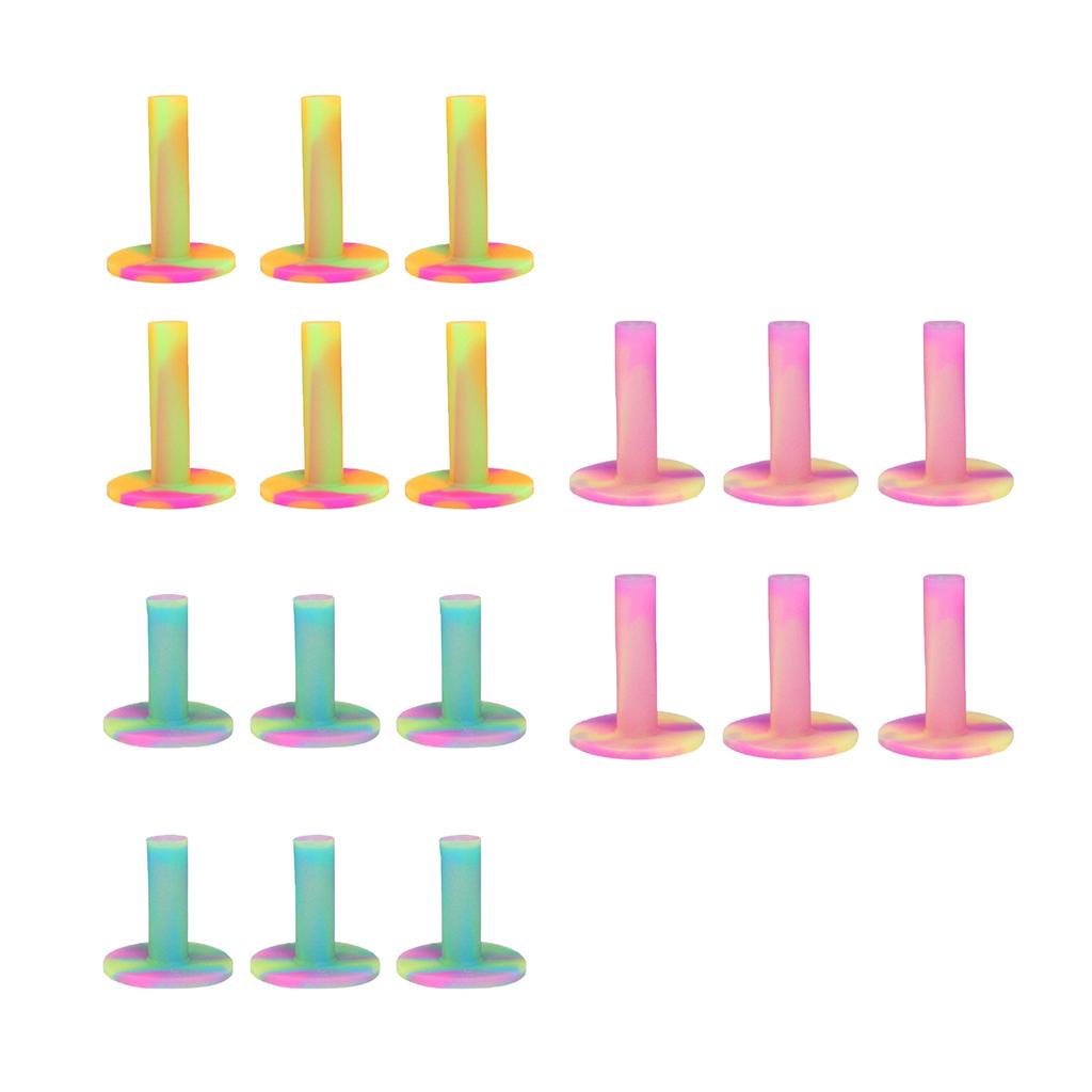 6 Pieces Rubber Golf Tee Golf Driving Range Practice Tee Holder - Red, Pink, Blue