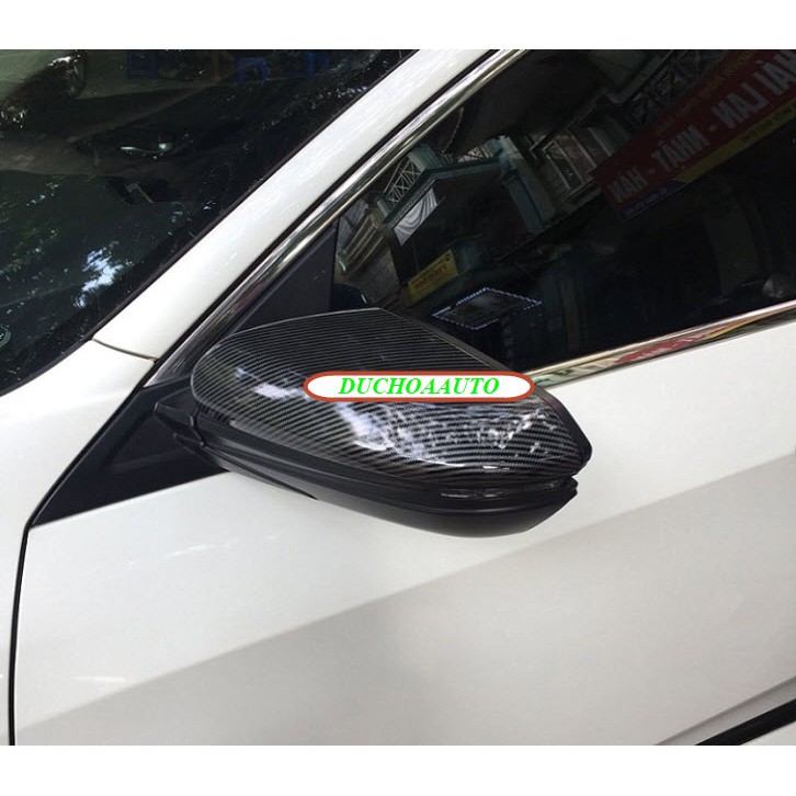 Ốp gương chiếu hậu carbon xe Honda Civic 2016 - 2021 vân Cacbon cao cấp- Bộ 2 chiếc