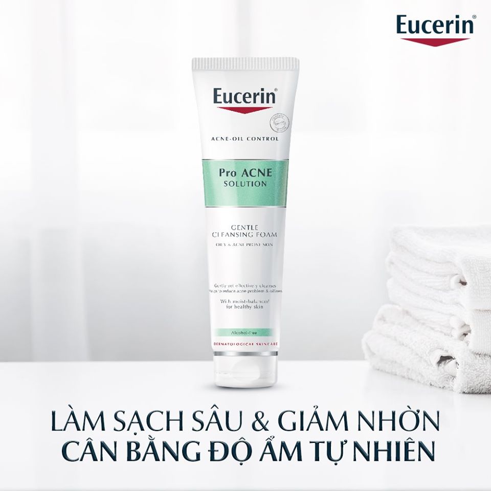 Sữa rửa mặt tạo bọt da mụn Eucerin Pro Acne Cleansing Foam 150g (Nhập khẩu)