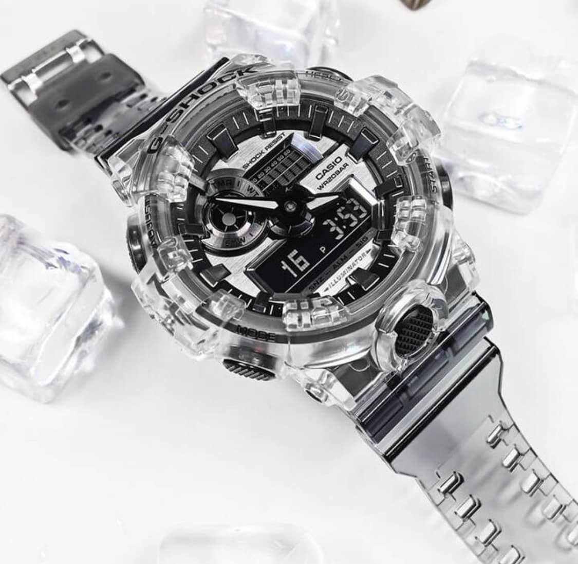 Đồng hồ nam Casio G-Shock GA-700SK-1ADR Skeleton | GA-700SK-1A G-Shock trong suốt