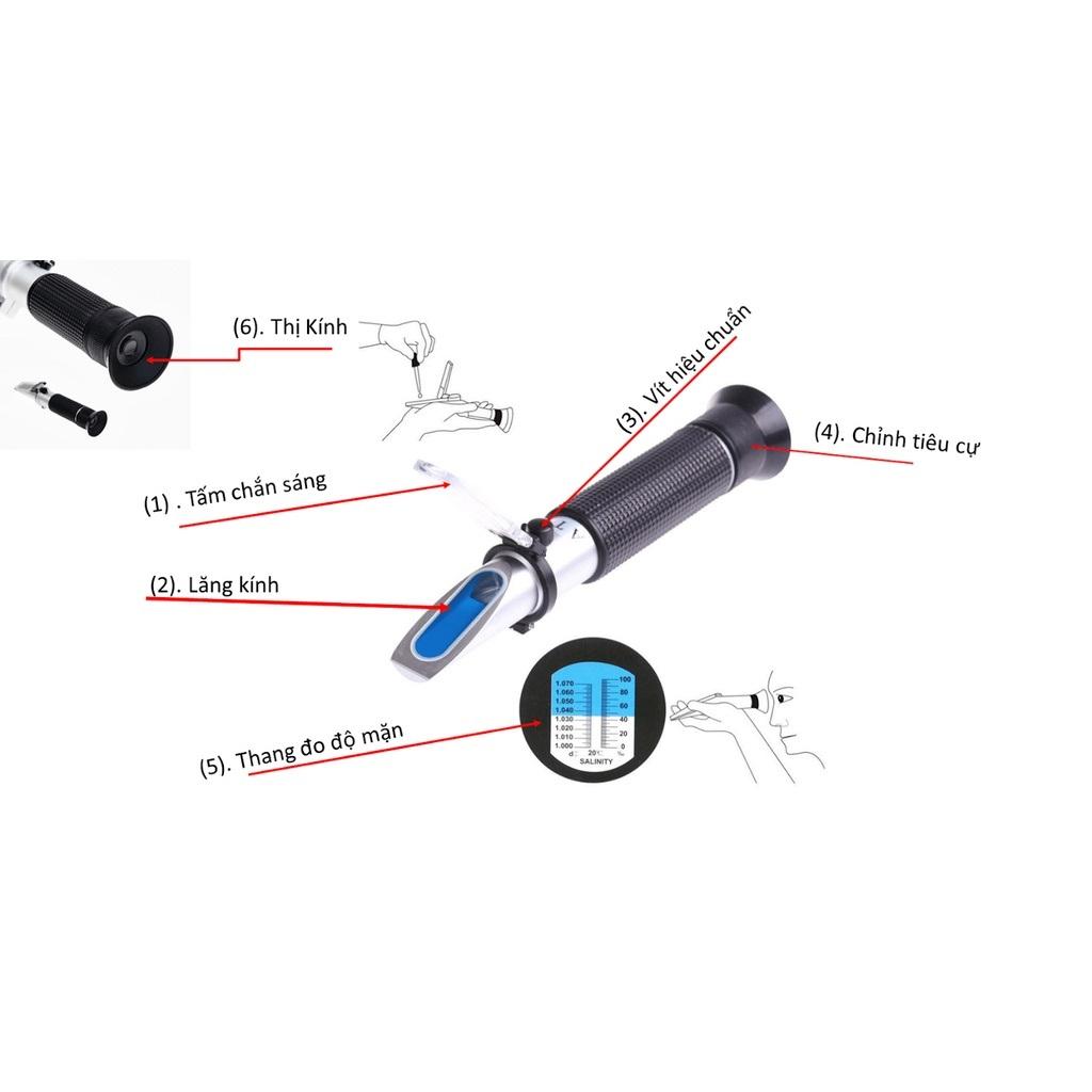 Bút Đo độ mặn và thước đo độ mặn- Ống Nhòm Đo Độ Mặn – Khúc Xạ Kế Hồ Cá Biển - phụ kiện hồ nước mặn - shopleo