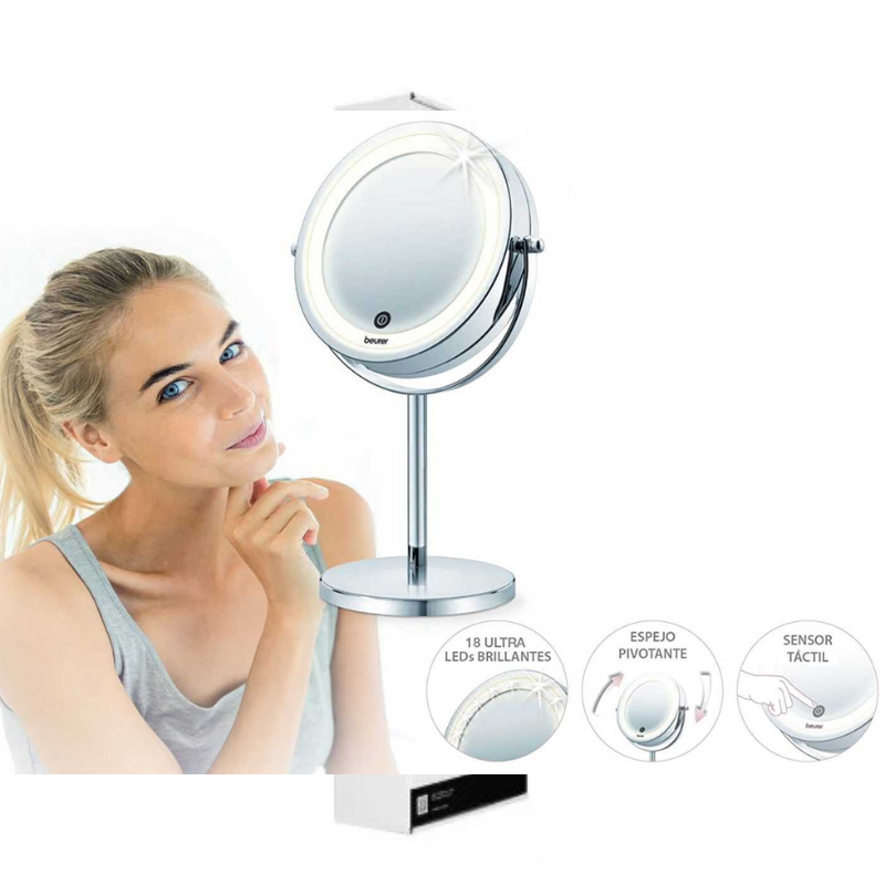 Gương Trang Điểm Có Đèn Led Beurer BS55, Đường Kính 13cm, Đế Xoay 360 Độ, Nhập Đức, BH 12 Tháng