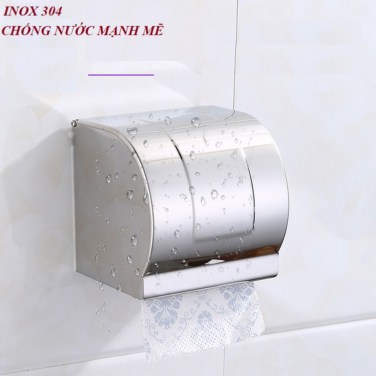 Hộp đựng giấy vệ sinh Inox 304 gắn tường Cao cấp - Gửi kèm đinh vít