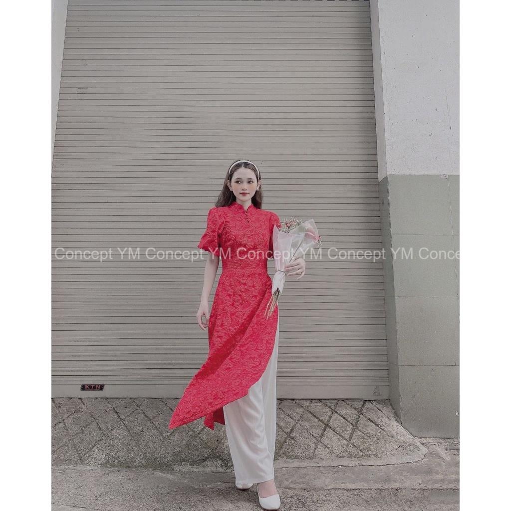 Sét Áo Dài Gấm Tay Phồng Cực Xinh - YUME Y0652