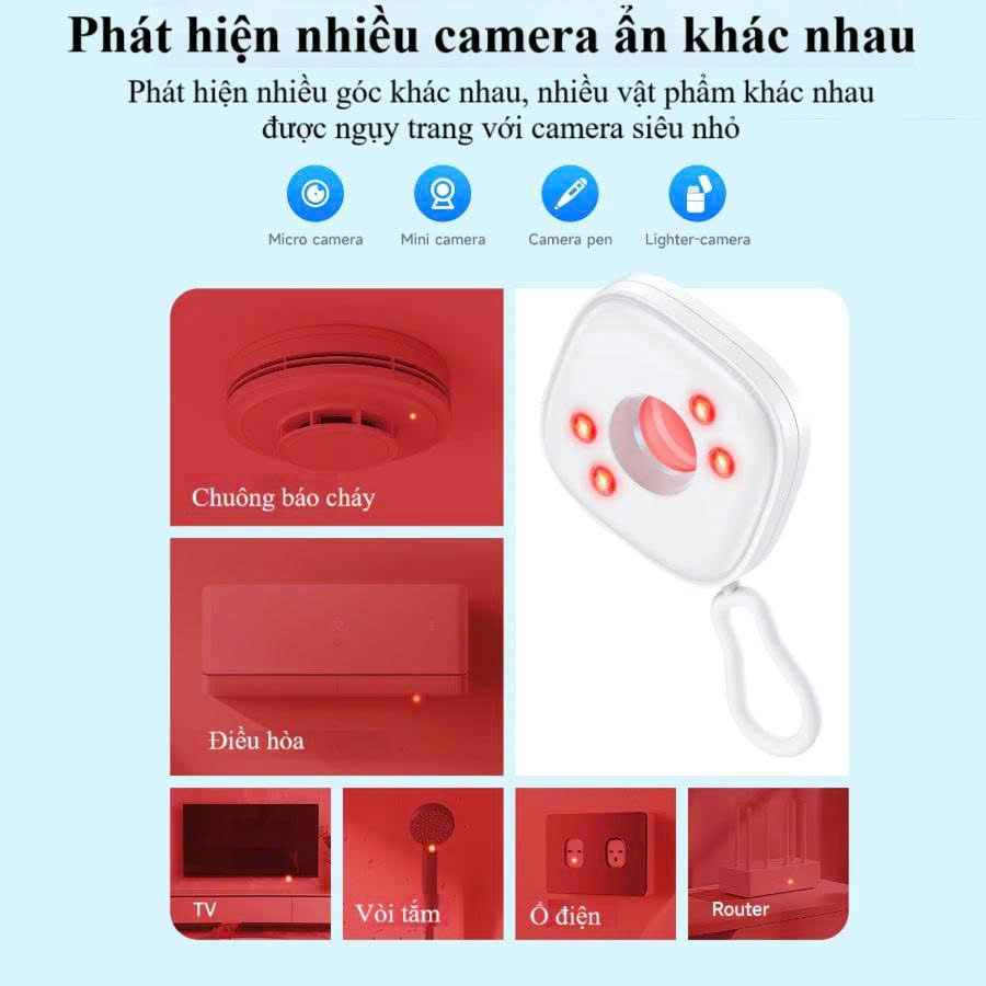 Máy dò camera ẩn Hoco GM231 quét cam hồng ngoại phát hiện di động chống nhìn trộm - Hàng chính hãng