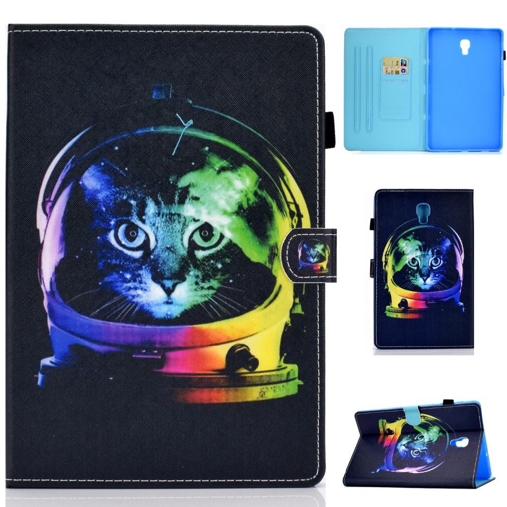 Bao Da Nắp Gập Từ Tính Phong Cách Retro Kèm Giá Đỡ + Phim Dán + Bút Cho Samsung Galaxy Tab A 10.5 T590 T595 T597 Sm-T590