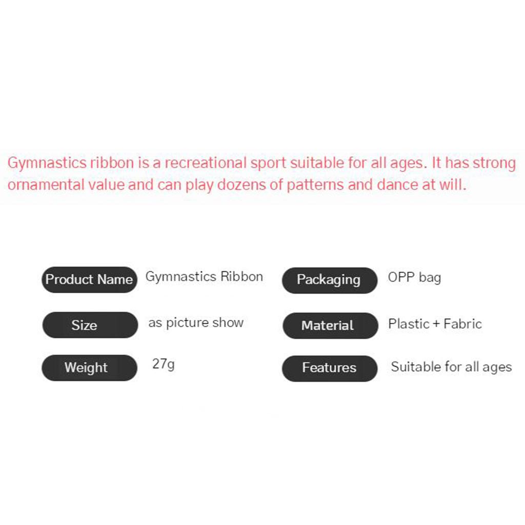 2xDance Ribbon Gym Rhythmic Art Gymnastic Streamer Twirling Rod Colorful