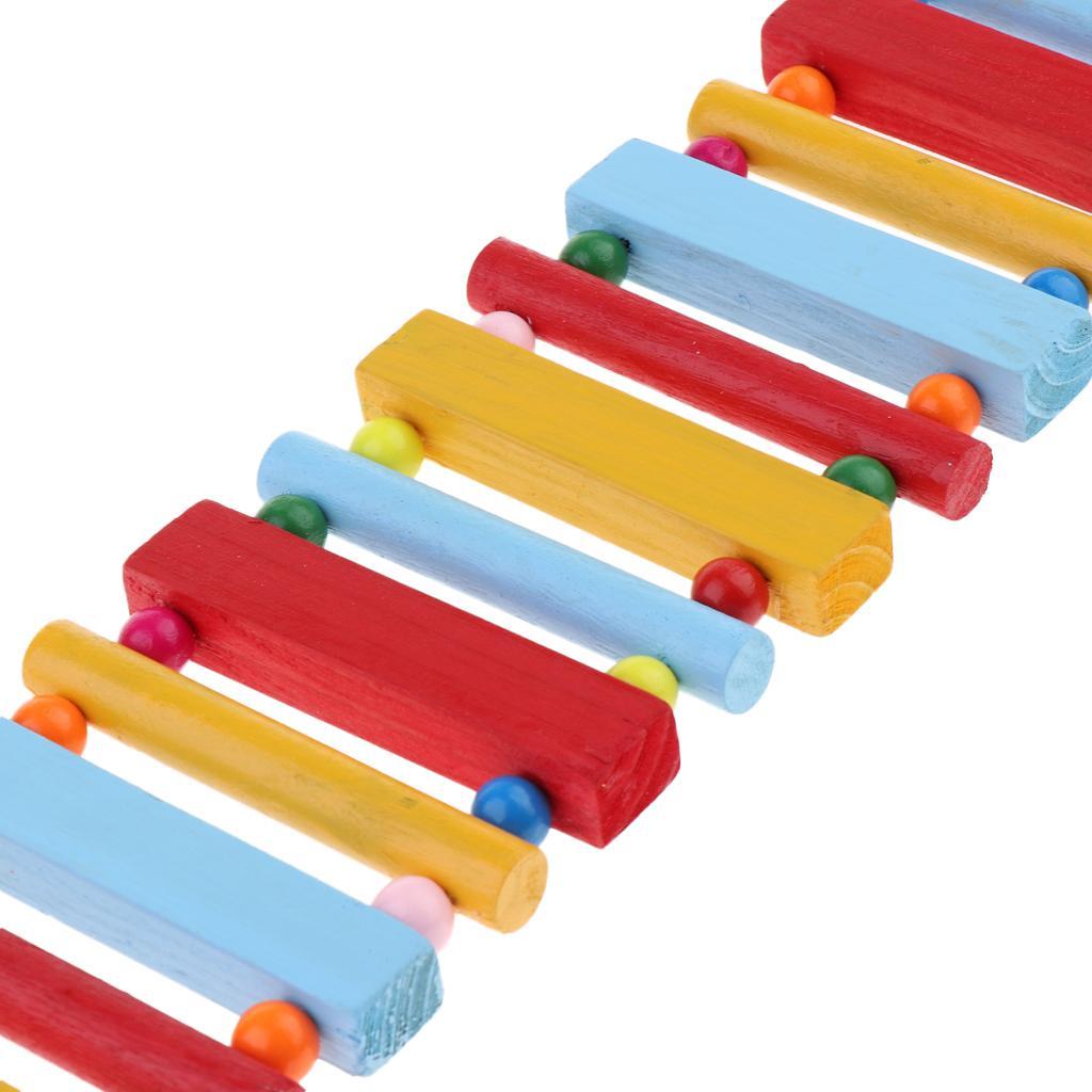 Bird Toys Wood Bird Ladder Step Parrot Ladder Swing Training Bridge Colorful