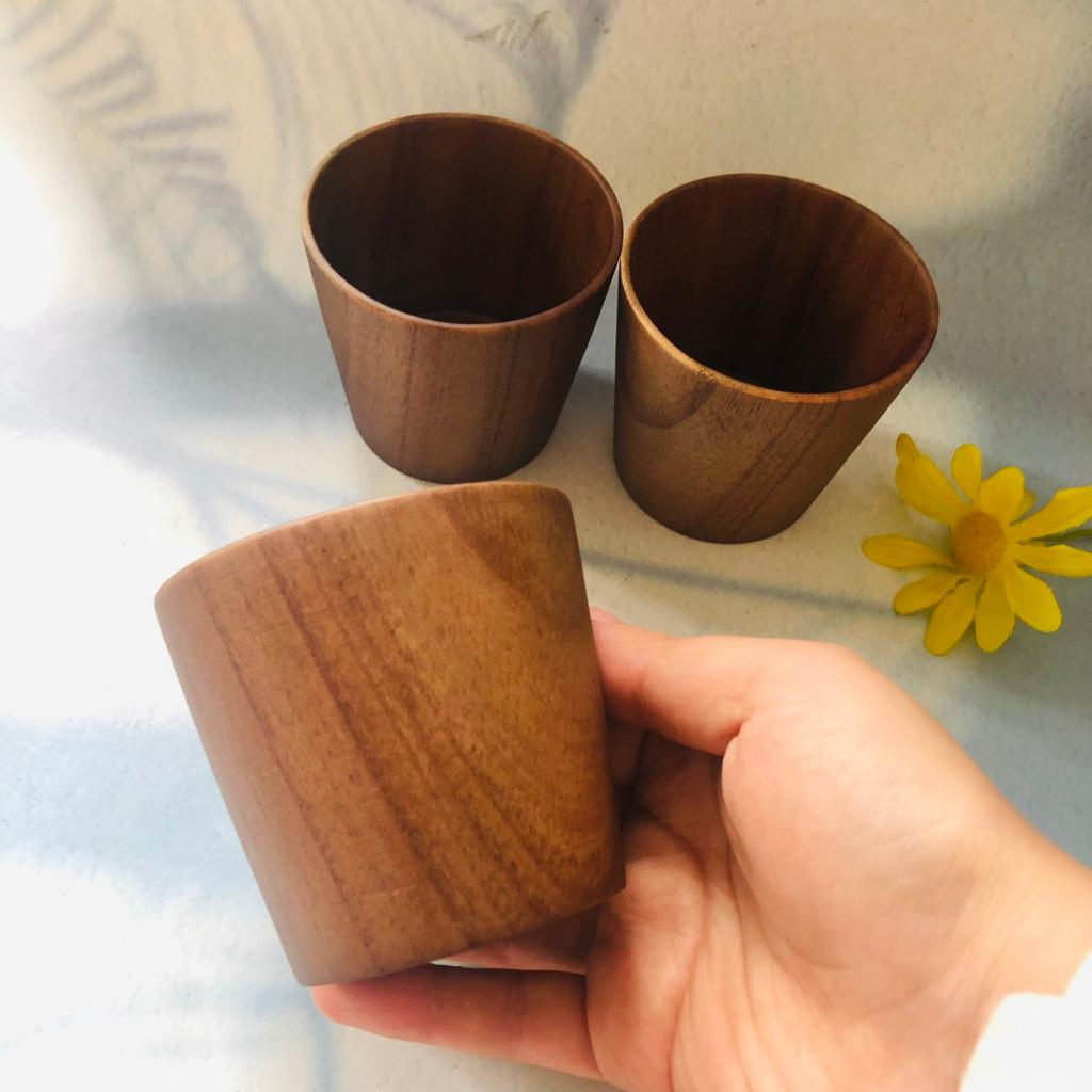 Cốc Gỗ Xoan Thân Trụ 7x8 cm Màu Chocolate , Cốc Uống Trà, Cà Phê, Basic Style, Chụp Ảnh Trang Trí
