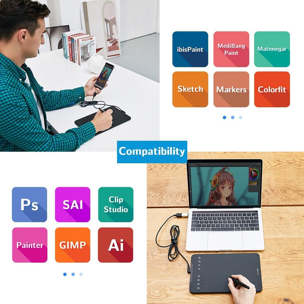 Máy Tính Bảng Vẽ Đồ Họa XPPEN Deco mini7 7Inch Hỗ Trợ Nghiêng & Pin Pe Cho Android