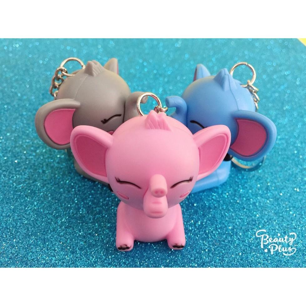 Móc Khóa Hình CHÚ VOI CON Phát Sáng Đèn Led Có Nhạc Có Đèn 3 trong 1 phong cách độc đáo cá tính làm quà tặng