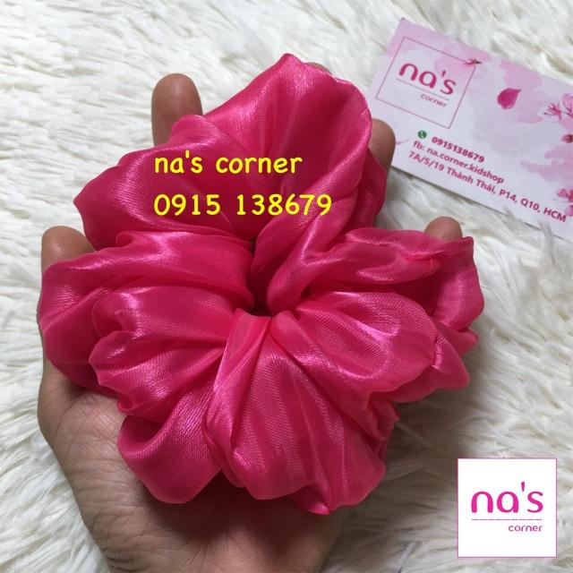 Scrunchies cột tóc voan lụa dày mềm bóng buộc tóc vải