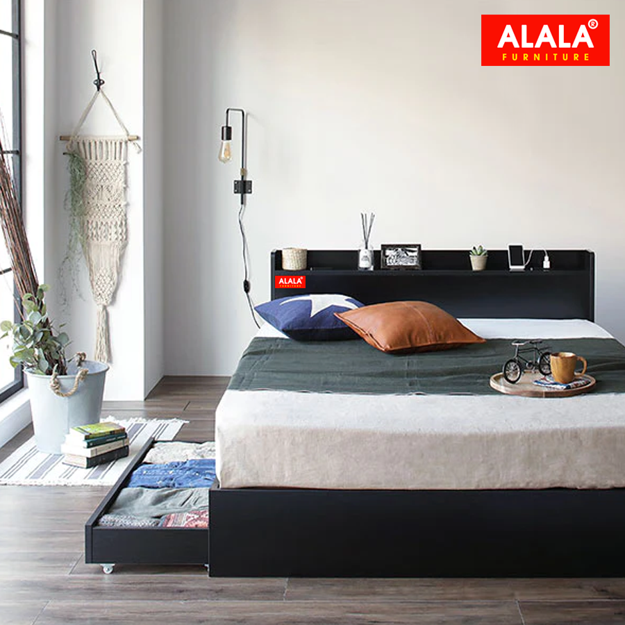 Hình ảnh Giường ngủ ALALA04 + 2 hộc kéo / Miễn phí vận chuyển và lắp đặt/ Đổi trả 30 ngày/ Sản phẩm được bảo hành 5 năm từ thương hiệu ALALA/ Chịu lực 700kg