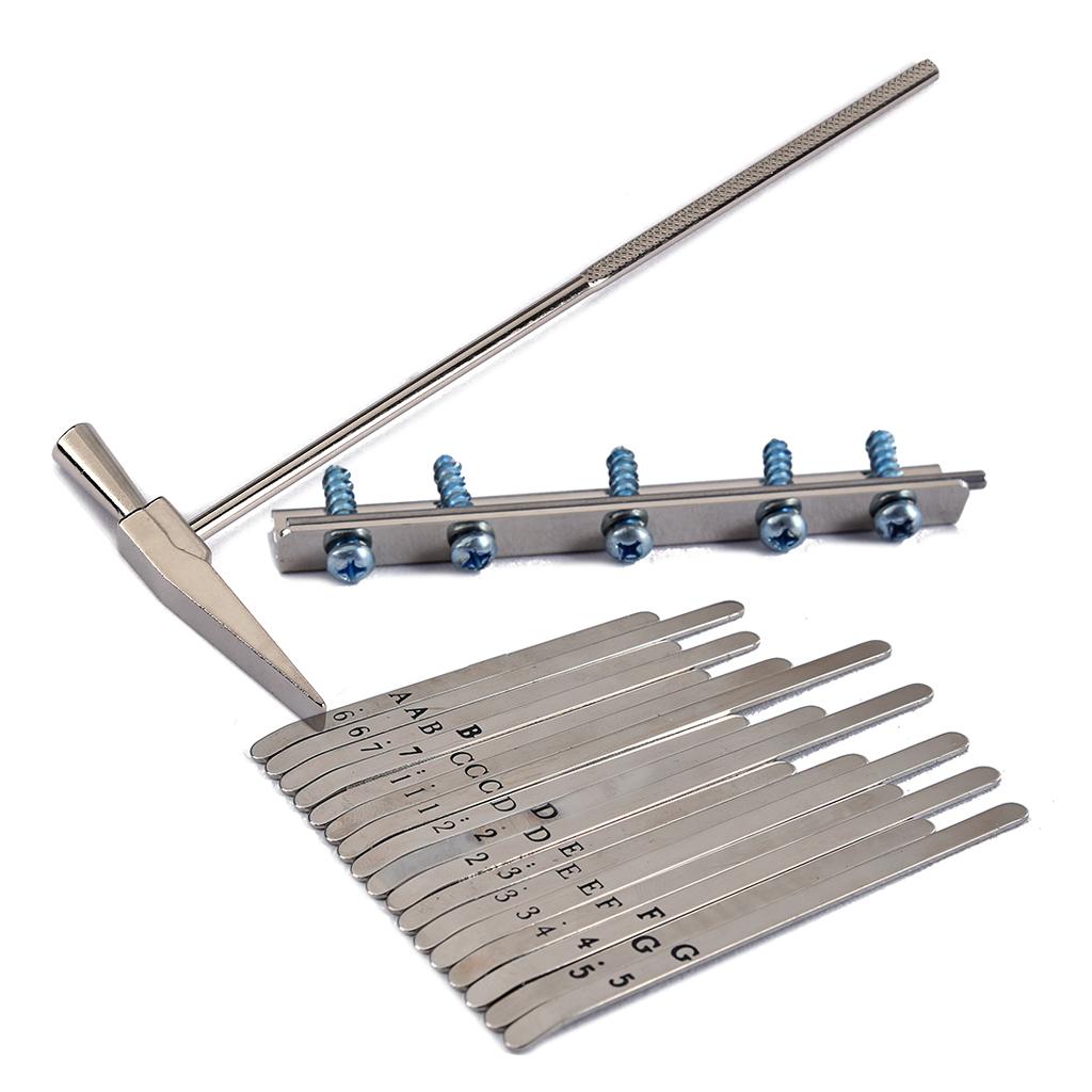 Sunnimix 1 Bộ DIY Ngón Tay Cái Đàn Piano Thép Không Gỉ Phím Phần Cứng Cho 17 Phím Kalimba Linh Kiện Thay Thế