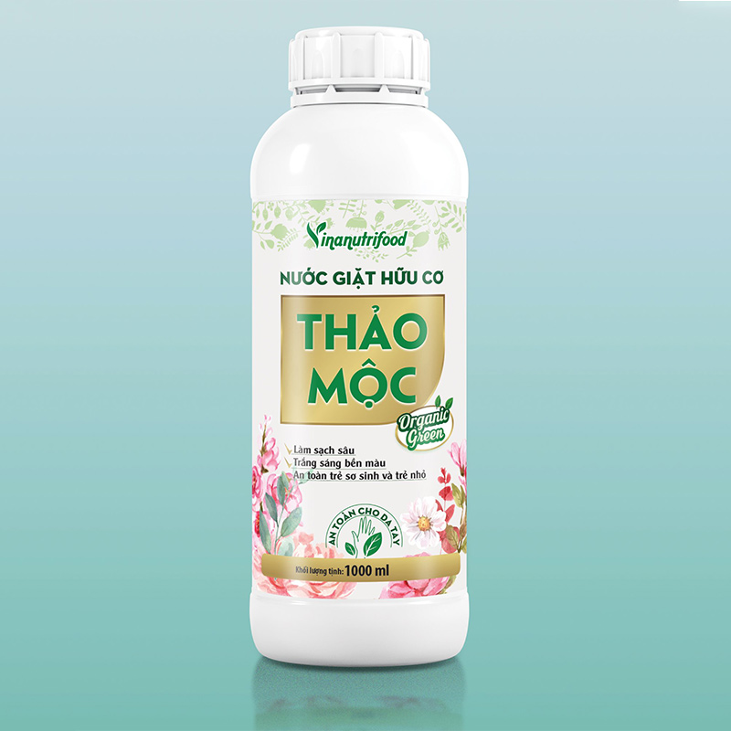 Nước giặt thảo mộc Organic Green Vinanutrifood không chất hóa học không gây kích ứng an toàn với làn da