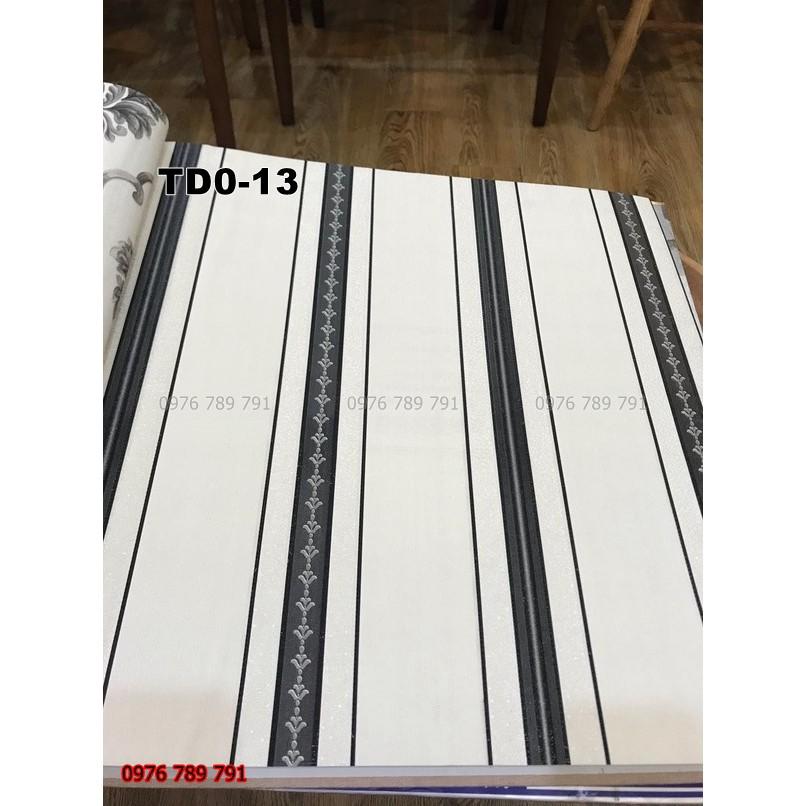 Giấy Dán Tường Kẻ Dọc Phòng Ngủ, Phòng Khách, Lụa Không Keo, Khổ 10m x 53 cm, Màu Vàng, Trắng Kem