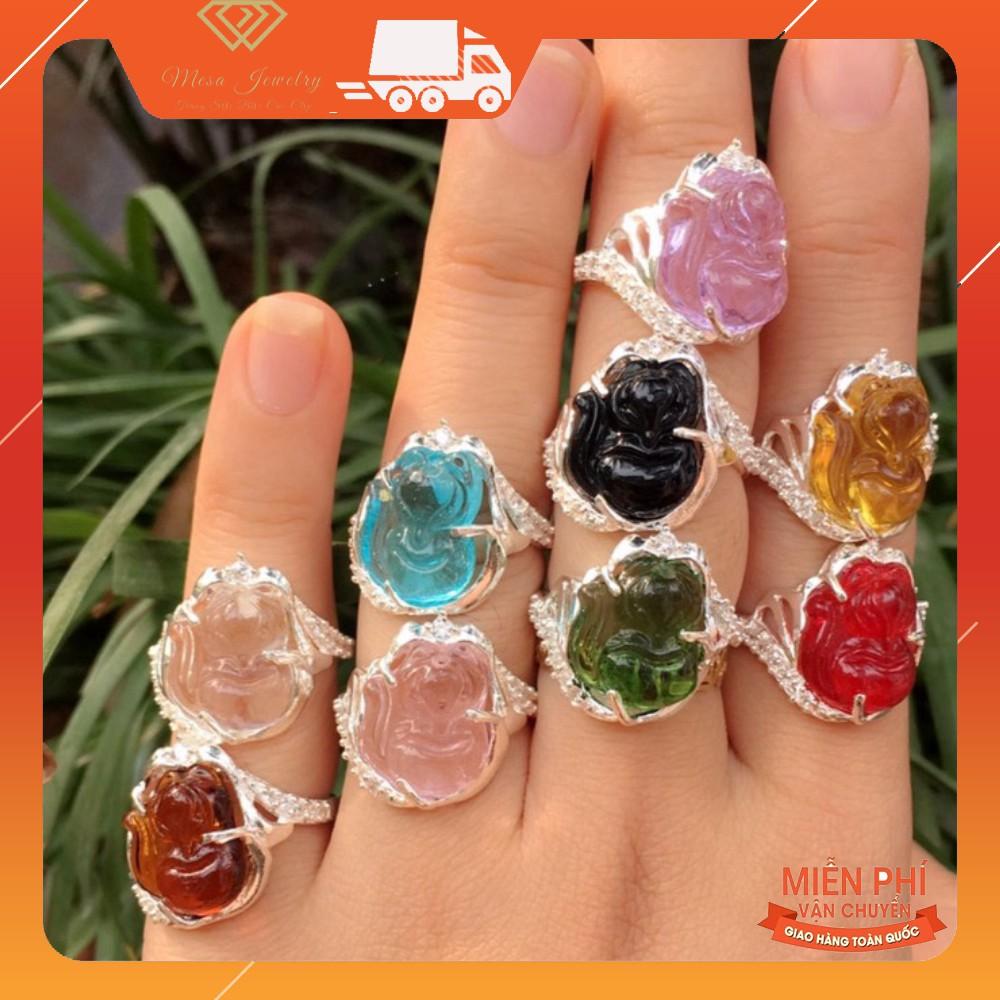 NHẪN HỒ LY TO ĐÍNH ĐÁ NHẪN TẠO ĐỦ MÀU THEO MỆNH
