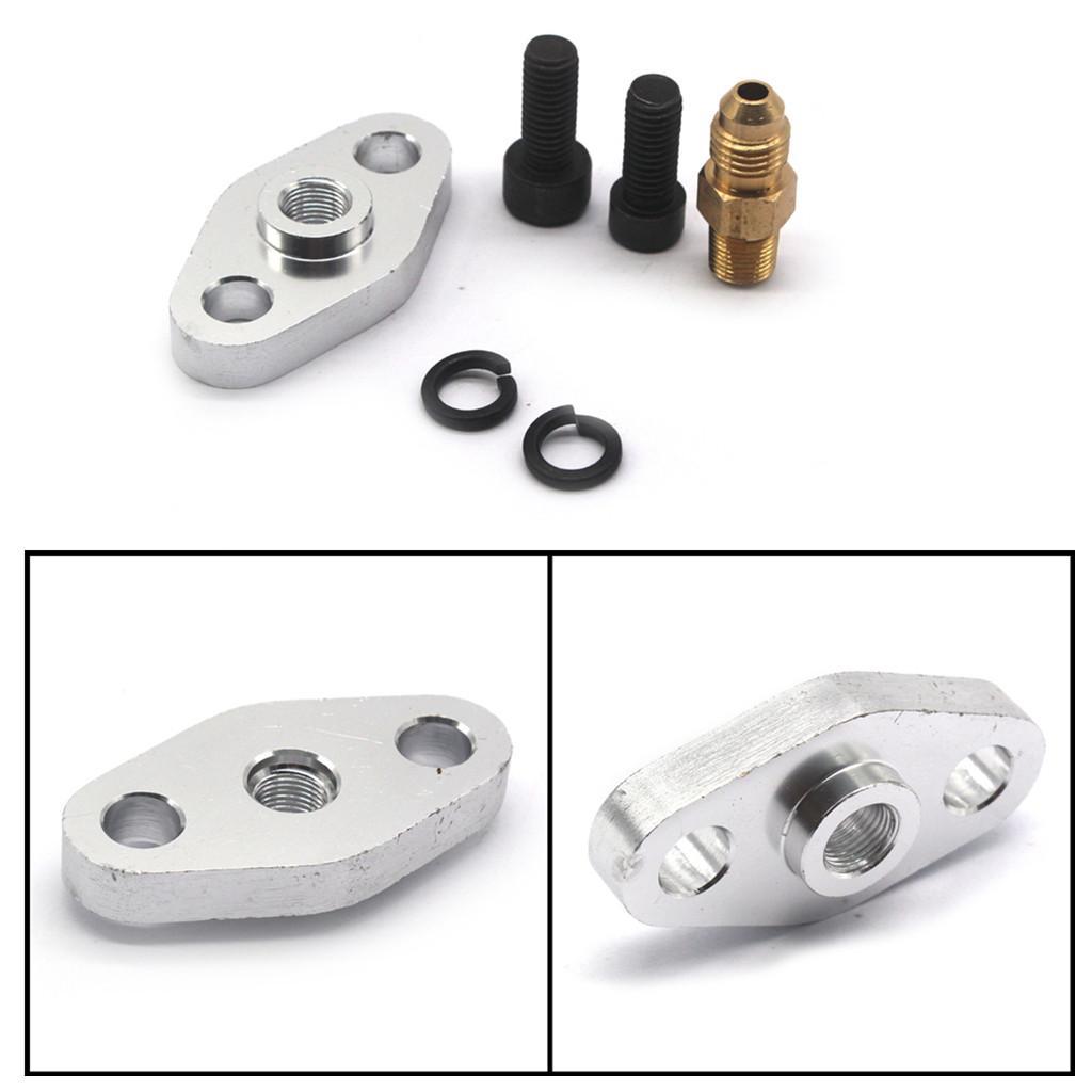 4AN AN4 Oil Drain Feed Inlet Flange Gasket Bolts Kit Adapter T3 T4