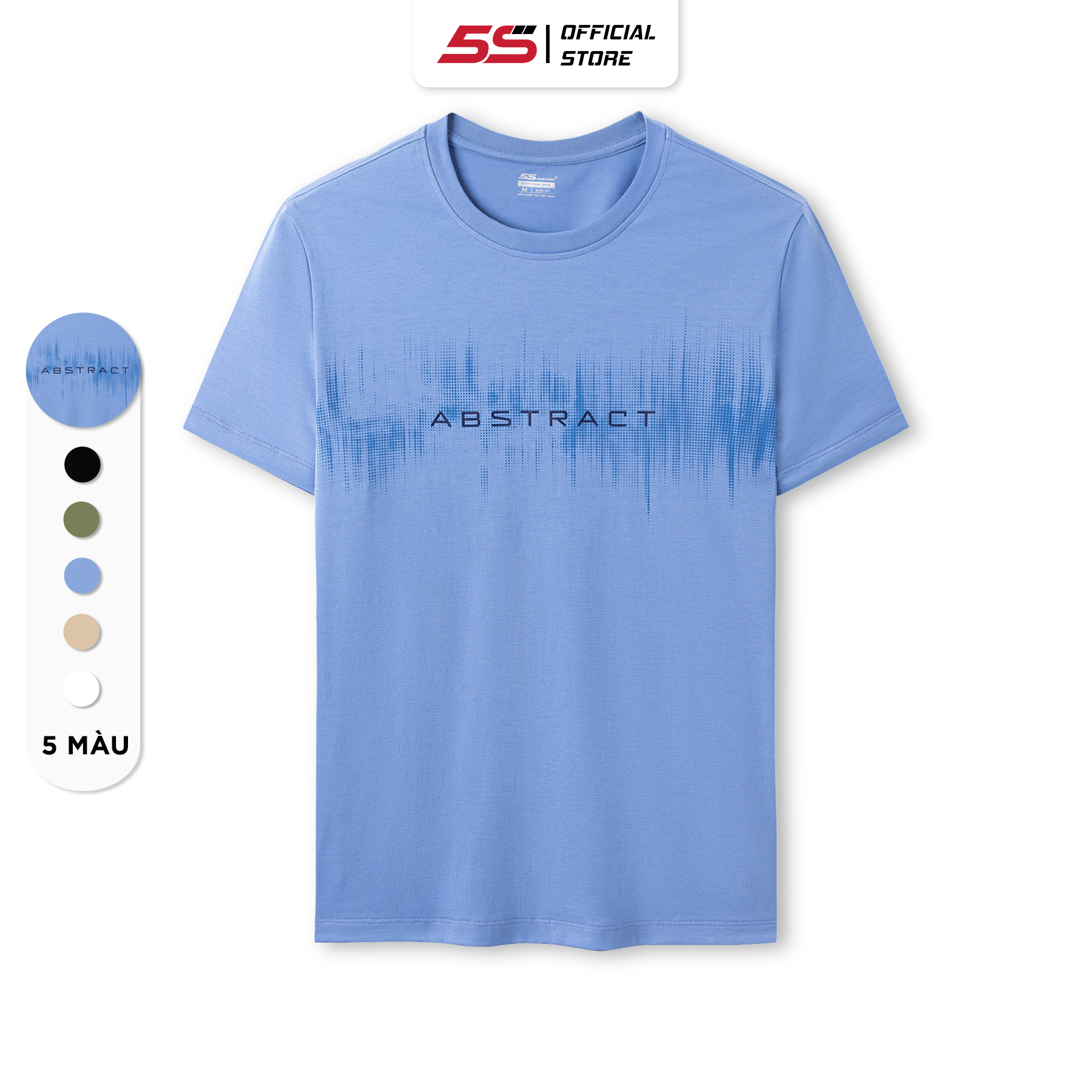 Áo Phông Nam 5S ABSTRACT Tay Ngắn, Chất Liệu Cotton USA, Mềm Mịn, Thoáng Mát, Thiết Kế In Đặc Biệt