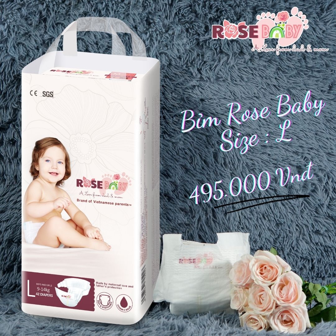 Bịch Bỉm Dán Rose Baby Size L48