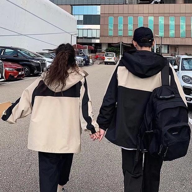 Áo khoác kaki nam nữ phối màu from rộng hàng cao cấp